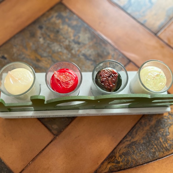 For the Holidays! “HOPE” wooden candle holder.  Includes four scented candles. - Picture 4 of 4